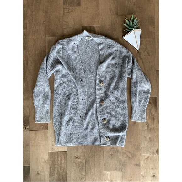 Garage Sweaters - Garage grey button up cardigan